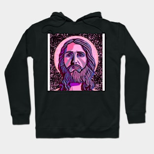 Pink and Purple Vaporwave Jesus Hoodie